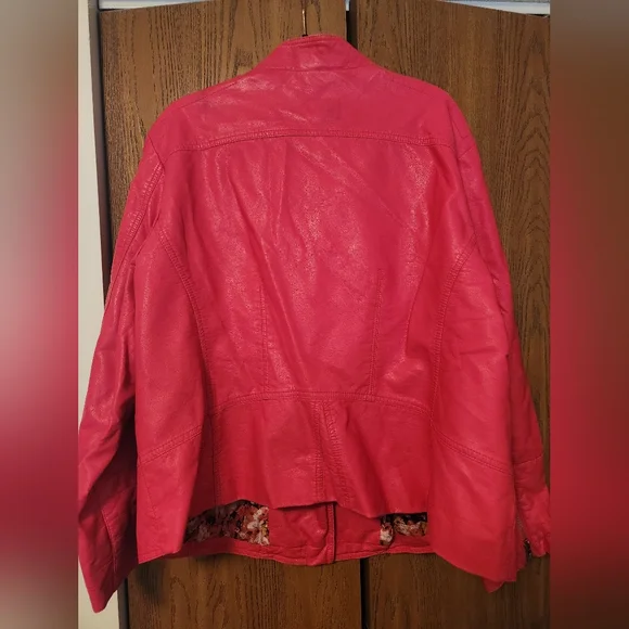 Black Rivet ☃️Pink Faux Leather Jacket 3x - Picture 10 of 10